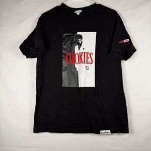 Cookies Scarface Adult M Black Pullover Short Sleeve Shirt Graphic Print Collab
